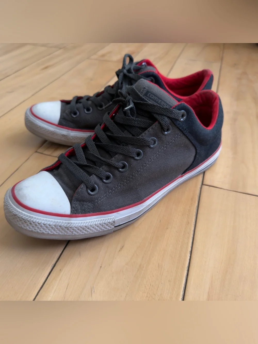 Converse Men’s All Star Black Canvas Sneakers with Red Lining